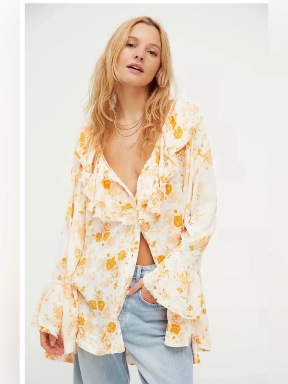 Free People Loretta Floral Tunic